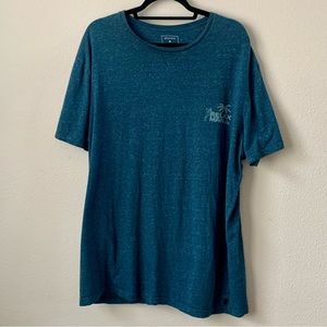 Teal Quiksilver Graphic Tee- Front and back